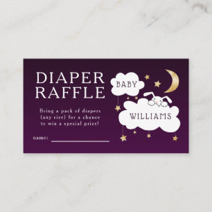 Lullaby Baby Dusche Lila Windeln Raffle Ticket Begleitkarte