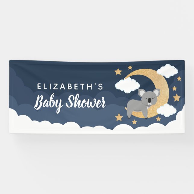 Lullaby Baby Koala Moon Babydusche Banner (Horizontal)