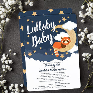 Lullaby Baby Red Panda Moon Babydusche per Mail Einladung