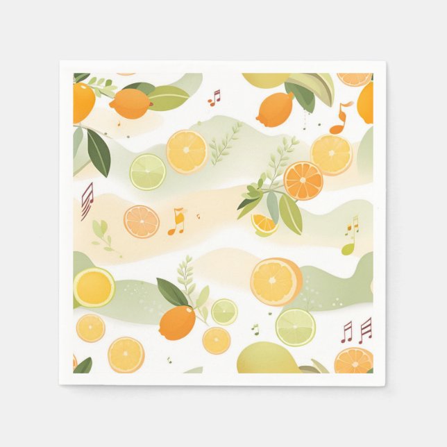 Lullaby in Citrus Grove Baby Shower Paper Napkins Serviette (Vorderseite)