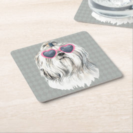 Lulu der Lhasa Rechteckiger Pappuntersetzer