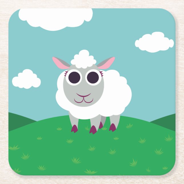 Lulu die Schafe Rechteckiger Pappuntersetzer (Vorderseite)