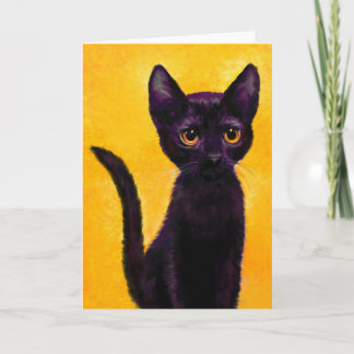 Lulu: portait einer kleinen schwarzen Katze Karte