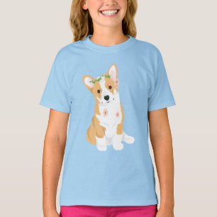 LuluBelle der hübsche Corgi mit Blumen-Krone T-Shirt