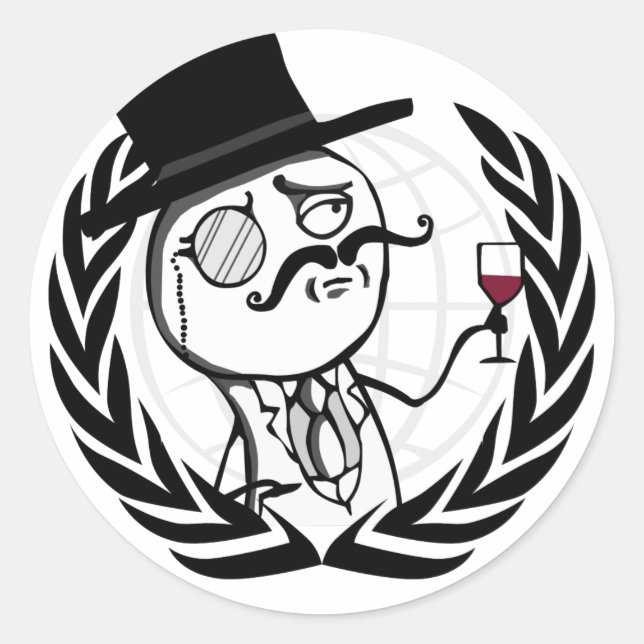 LulzSec Anonymes Logo Runder Aufkleber (Vorderseite)