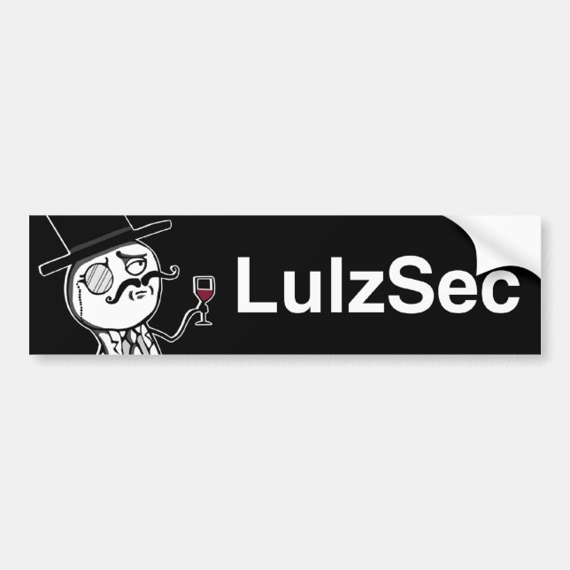 LulzSec Autoaufkleber-Schwarzesmonocle-Mann Autoaufkleber (Vorne)