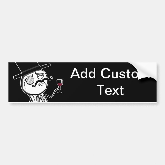 LulzSec Monocle-Mann ADDIEREN IHREN EIGENEN TEXT Autoaufkleber (Vorne)