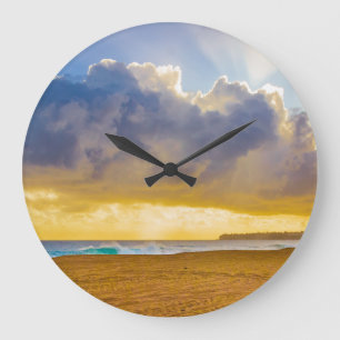 Lumahai Beach, Kauai, Hawaii Große Wanduhr