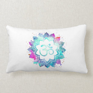 *~* lumbale OM-Symbol-Aquarell-Lotus-Mandala Lendenkissen