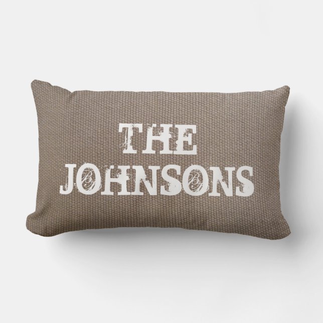 Lumbales Wurfskissen der rustikalen Leinwand des Lendenkissen (Vorderseite)