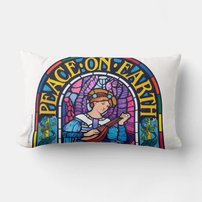 Lumbalkissen Weltfrieden aus festgeklebtem Glas Lendenkissen (Vorderseite)