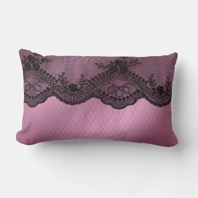 Lumbar Decorative Kissen Reversible Rose Spitze (Vorderseite)