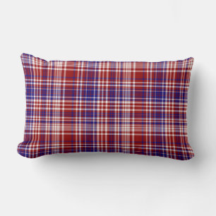 Lumbar Kariert Pillow, Red-White-Blue Collection-  Lendenkissen