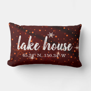 Lumbar Pillow - Custom Lake House Koordinaten Lendenkissen