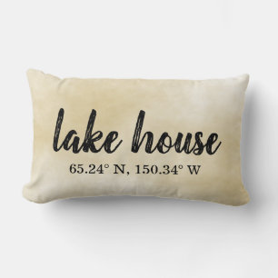 Lumbar Pillow - Custom Lake House Koordinaten Lendenkissen