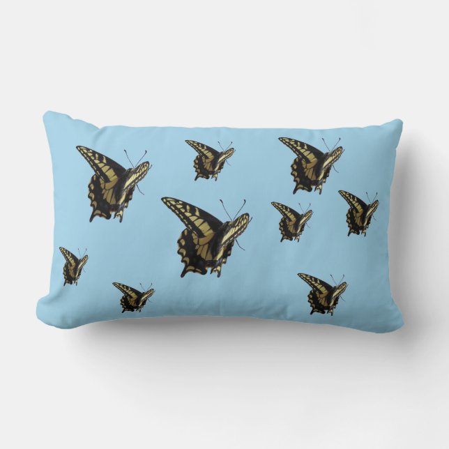 Lumbar Pillow - Frack Butterfly on Blue Lendenkissen (Vorderseite)