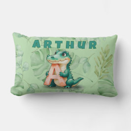Lumbar Pillow – Jungle Alligator – Custom Name Lendenkissen