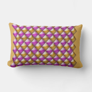 Lumbar Pillow - Magenta und Gold 3-D Diamonds Lendenkissen