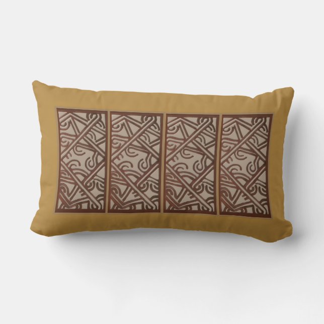 Lumbar Pillow with art inspired by New Guinea Lendenkissen (Rückseite)