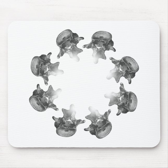 Lumbar Vertebra Sternexplosion Muster Chiropraktik Mousepad (Vorne)