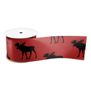 Lumber Elch Silhouette Antler Hirsche Jagd Satinband