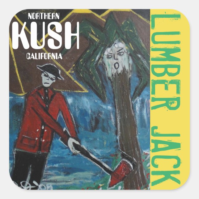 LUMBER JACK KUSH QUADRATISCHER AUFKLEBER (Vorderseite)