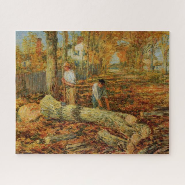 Lumber Men Cutting Holz (von Childe Hassam) Puzzle (Horizontal)