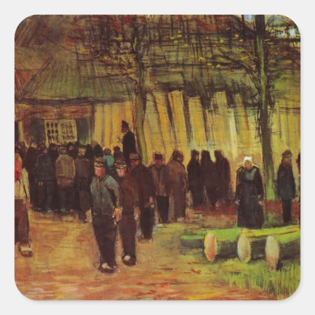 Lumber Sale von Vincent van Gogh Quadratischer Aufkleber (Vorderseite)