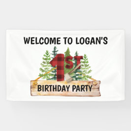 Lumberjack 1. Geburtstag Willkommen Party Banner