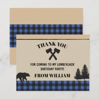 Lumberjack Ax Karo Geburtstagsparty Danke Karte