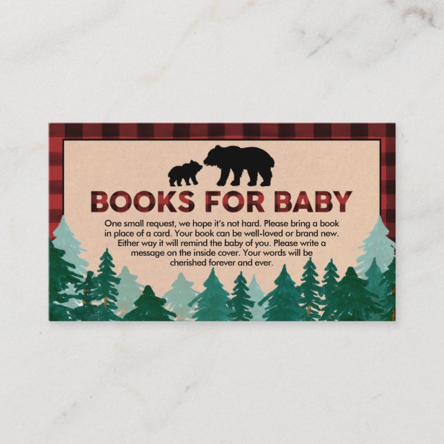 Lumberjack Baby Duschbücher für Baby Visitenkarte (Vorderseite)
