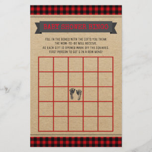 Lumberjack Baby Duschkabine Bingo Card