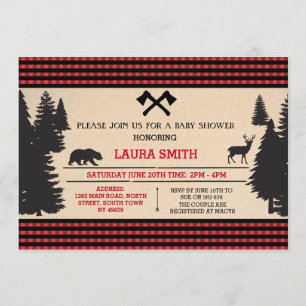Lumberjack Babydusche Woodland Einladung