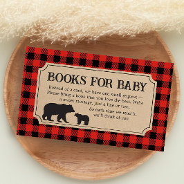 Lumberjack Bear Baby Shower Books for Baby Begleitkarte