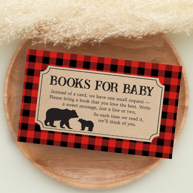 Lumberjack Bear Baby Shower Books for Baby Begleitkarte (Bear Plaid Baby Shower Books for Baby)