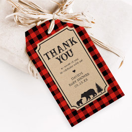 Lumberjack Bear Baby Shower Favor Tags Geschenkanhänger