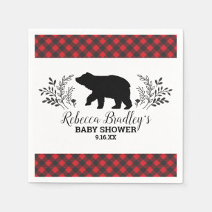 Lumberjack Bear Buffalo Kariert Boy Baby Dusche Serviette
