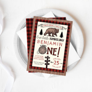 Lumberjack Birthday Einladung Woodland Geburtstag