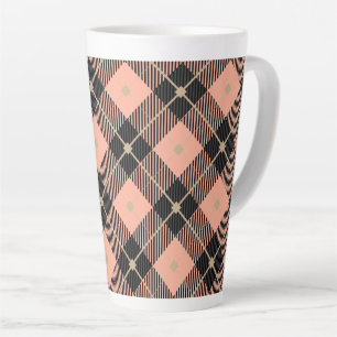 Lumberjack Black Coral PInk Kariert Milchtasse