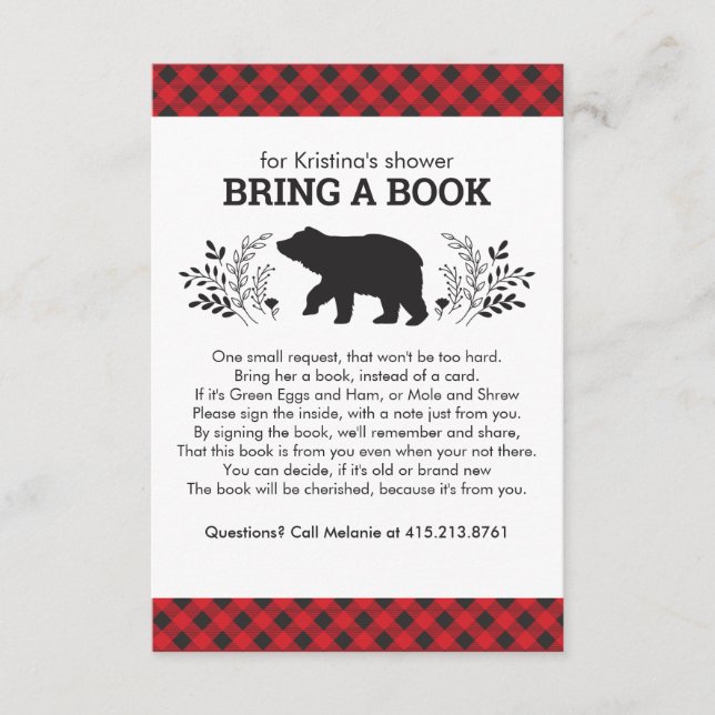 Lumberjack bringt eine Babydusche-Umschließkarte m Begleitkarte (Vorderseite)