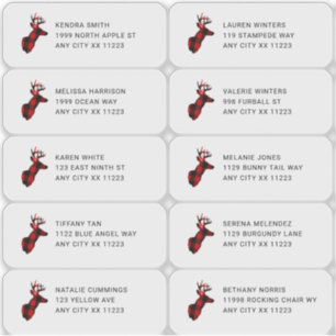 Lumberjack Buck Head Guest Address Labels