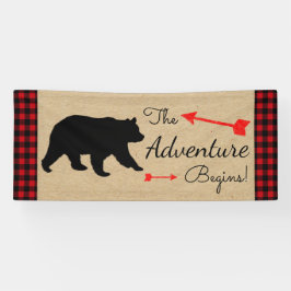 Lumberjack Buffalo Kariert Bärenjunge Babydusche Banner