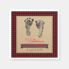 Lumberjack Buffalo Kariert Boys Babydusche Napkins Serviette