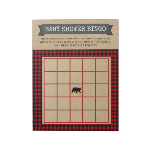 Lumberjack Buffalo Kariert Woodland Baby Bingo Gam Notizblock