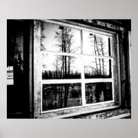Lumberjack Cabin Window // B W Grainy