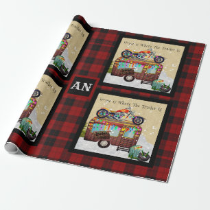 Lumberjack Camper Trailer Trash Monogram JEDES ERE Geschenkpapier