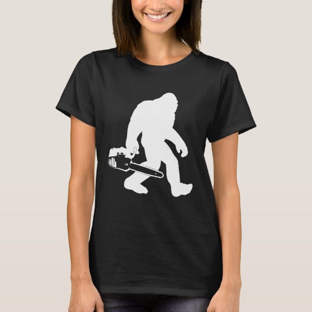 Lumberjack Chainsaw Sasquatch Logger T-Shirt (Vorderseite)
