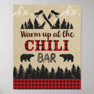 Lumberjack Chili Bar Sign, Birthday Party, Warm Up Poster