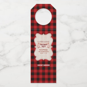 Lumberjack Christmas Party Red Buffalo Wood Flaschenanhänger