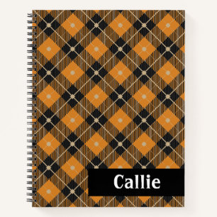 Lumberjack Diagonal Kariert Black & Pumpkin Notizbuch